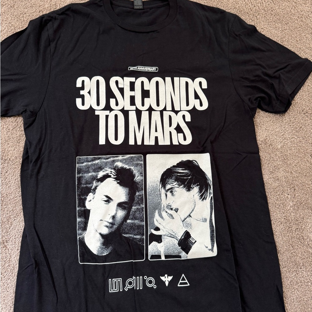 30 Seconds to Mars Black Graphic T-Shirt